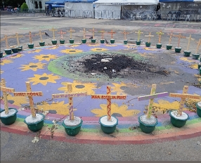 L'altare del fuoco con le 41 croci